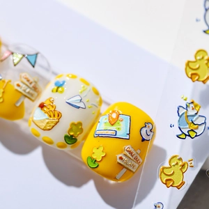 Adesivi per unghie 5D Dake Duck in rilievo con motivi animali per manicure estiva fai da te