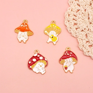 Pendentifs lutin champignon en alliage coloré avec guitare et sac pour bijoux DIY
