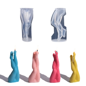 Sexy Legs Shape Human Body Art Silicone Mold DIY Aromatherapy Candle Resin Epoxy Craft Ornament Home Decor With Wood Support