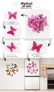 Step-by-step guide to applying 3D butterfly wall stickers with folding wing technique