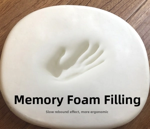 Macro view showing slow rebound memory foam core with deep handprint impression