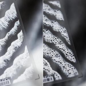 Weiße Wellen Nagelkunst Aufkleber Ozean Rippel Textur 3D Geprägt Minimalistische Maniküre Dekoration Für Frauen