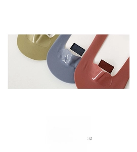 Detail of no-show ice silk socks with non-slip silicone heel strips in three colors