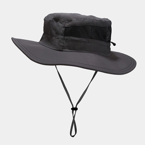 Outdoor Sun Protection Bucket Hat Wide Brim Breathable Mesh Quick Drying UV Resistant Adjustable Chin Strap Hiking Fishing