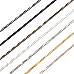 Parallel snake chain rolls in gold, silver and bronze finishes for jewelry making