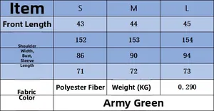 Size chart for slim fit asymmetric ribbed long sleeve knit top in army green