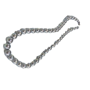 Classic round deep grey Aurora Akoya style pearl necklace with S925 silver clasp