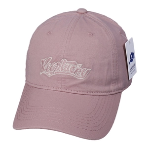 Pink cotton baseball cap with Keeplucku embroidery and curved brim for men and women