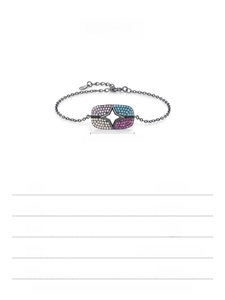 Detailed specs of S925 sterling silver star bracelet with colorful zircon stones
