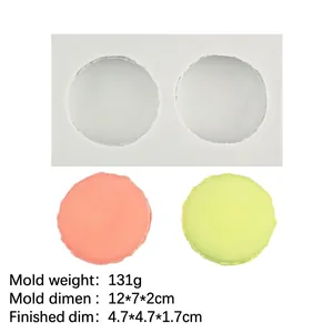 Detailed macro of a dual-cavity silicone mold for realistic macaron dessert crafting