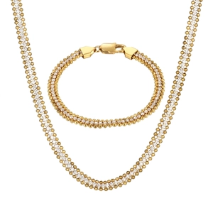 Elegante Collana E Bracciale In Acciaio Inossidabile 316L Zircone Catena A Sfere Tonde Multifilo Gioielli Donna Stile Di Lusso