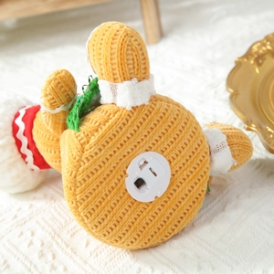 Large cartoon gingerbread man plush decoration with bottom battery box and power switch