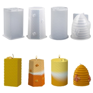 Honeycomb Bee Pattern Silicone Mold For DIY Candle And Soap Making Aromatherapy Decorative Craft Tool Flexible