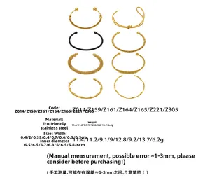 Detailed comparison of eight minimalist stainless steel bangles in gold and black finishes