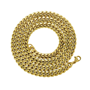 Cuban Link Chain Necklace Stainless Steel Hip Hop Minimalist Jewelry For Men Women With Lobster Clasp