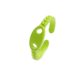 Neongrüner offener Schweinenasenring mit Kettenstruktur und mattem Lackfinish