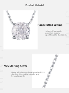 Makroansicht der S925 Sterlingsilber Kette mit 5A Zirkonia in einer 4-Krallen-Fassung