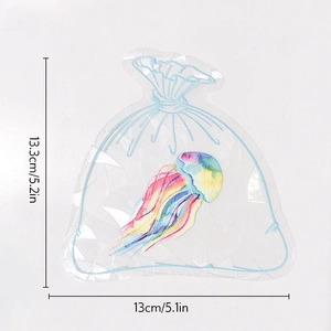 Detailed size specifications for the jellyfish prism window decal, 5.2in by 5.1in