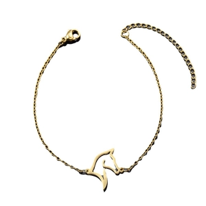 Minimalist gold stainless steel bracelet featuring a horse head cutout and lobster clasp