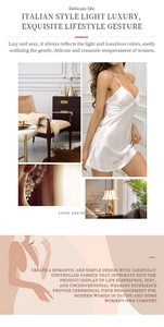 Détail de la nuisette en satin blanc perle avec col en V et fines bretelles élégantes