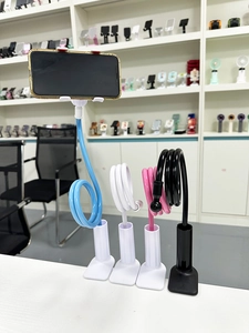 Adjustable long arm phone holder with flexible hose and desk clamp in four colors