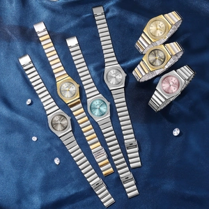 GEDI luxury women's quartz watches with diamond bezels and metal bamboo-style straps
