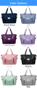 Collection of large travel bags in eight vibrant colors with waterproof fabric