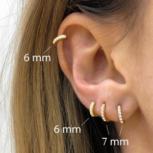 Pendientes De Aro Huggie Circonita Latón Joyería Piercing Minimalista Mujeres Niñas Accesorio Moda