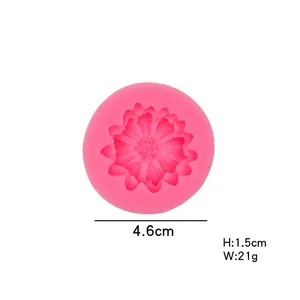 Molde de silicona de margarita rosa para jabón y fondant con diámetro de 4,6 cm