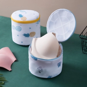 Bra Laundry Wash Bag Thickened Sandwich Mesh Anti-Deformation Machine Wash Lingerie Protection Zipper Guard Polyester Print