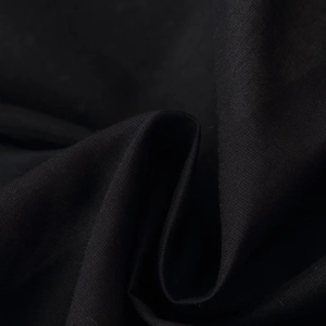 Women's black V-neck embroidered sleeveless shirt with soft woven cotton fabric texture