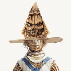 Realistic burlap scarecrow witch hat for Halloween cosplay party costumes and props