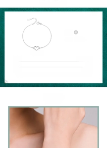 Detailed specs of S925 sterling silver heart bracelet with dimensions and weight info