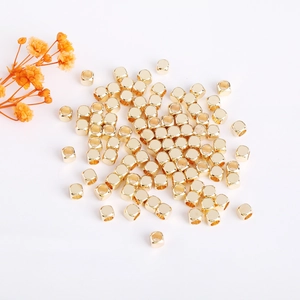 Polished 18K gold plated cube spacer beads for DIY jewelry making and bracelets