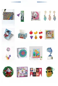 Σετ 16 κιτ DIY diamond painting με καθρέφτες, τσάντες και διάφορα μπρελόκ