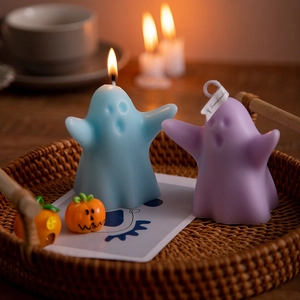 Halloween Ghost Scented Candle Handmade Soy Wax Essential Oil Smoke-Free Creative Desktop Ornament Party Decor