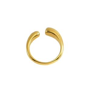 Bague ouverte minimaliste en acier inoxydable plaqué or 18 carats au design épuré