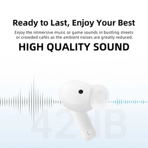 A12 Pro wireless Bluetooth 5.2 earbuds with 42dB active noise cancellation in white