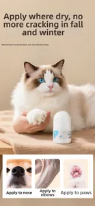 Gros plan du baume nourrissant pour pattes de chat et truffes sèches pour le soin de peau