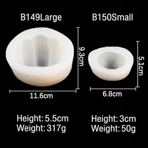 DIY silicone mold set for croissant shaped cakes with detailed size specifications