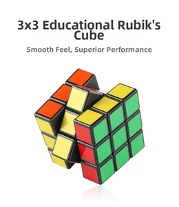 Macro shot of 3x3 speed cube showing flexible rotation and smooth edges on white background