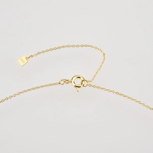 Detailed macro view of S925 sterling silver spring clasp and gold plated chain link