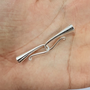 Polished S925 sterling silver trumpet-shaped lobster clasp for DIY jewelry connecting