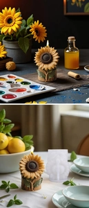 Siliconen mal voor zonnebloemkaars met realistische boomschors textuur voor DIY-creaties