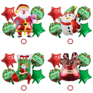 Christmas Party Aluminum Foil Balloons With Santa Snowman Reindeer Shapes For Holiday Home Celebration Decoration