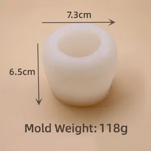 3D spherical silicone candle mold for DIY resin soap making, 7.3cm wide and 6.5cm high