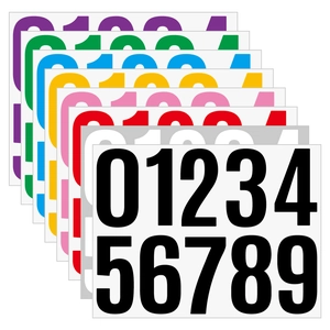 Multiple color options for 4-inch waterproof number stickers from 0 to 9 for mailboxes