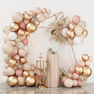 Kit Guirlande Arche Ballons Or Luxe Avec Ballons Latex Confettis Pour Mariage Anniversaire Enterrement Vie Jeune Fille Décoration