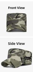 Detail view of camouflage cadet cap with 1941 embroidery showing front and side angles