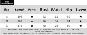 Detailed size chart for lace jumpsuit showing bust, waist, and hip measurements in cm